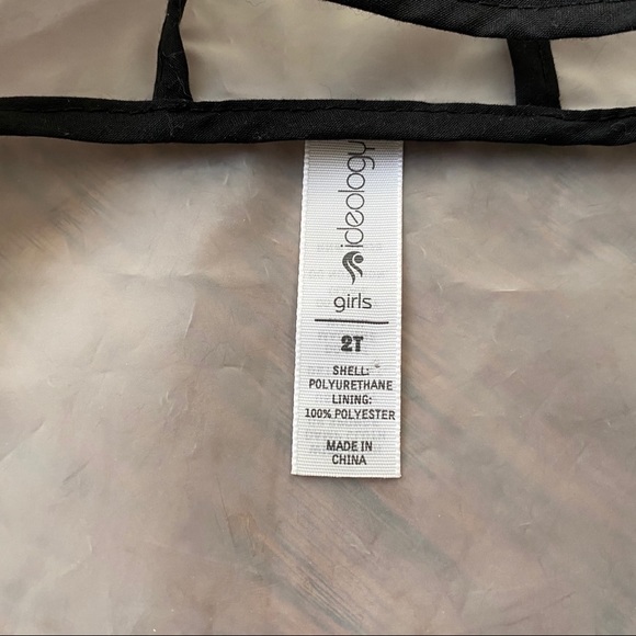 Ideology Transparent Hooded Rain Jacket. 2T - Picture 4 of 7